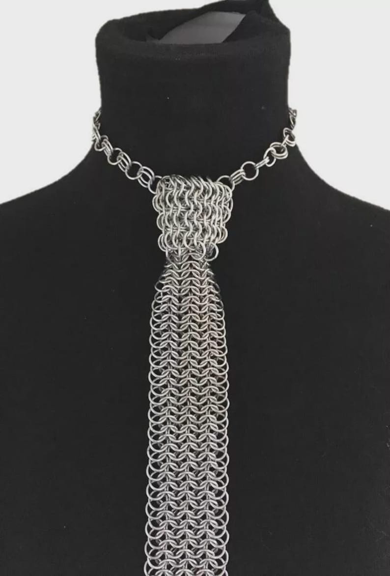 Chainmail TIE, New Item, Aluminum Butted Silver Tie Gift - Etsy
