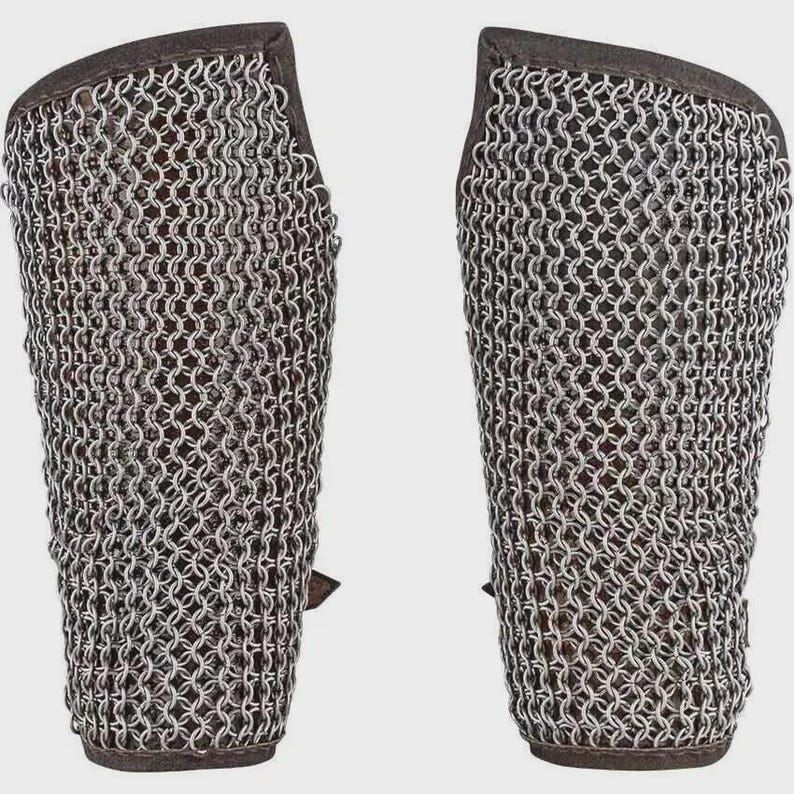 Medieval Leather Arm With Chainmail Wrist Guard Bracers Armor SCA LARP ...
