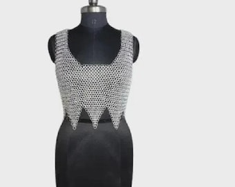 Aluminium Butted Chainmail Women halter Top Costume renaissance cosplay Armor