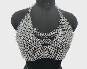 Chainmail Bra Aluminum Butted Ring Fancy and Stylish Medieval Bra Costume