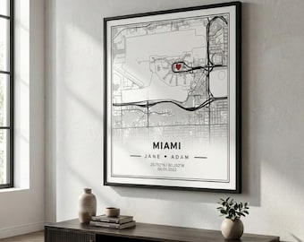 Where It All Began Map, Custom City Map Print, First Date Location, Personalized Anniversary Gift for Couples, Digital Coordinates Art