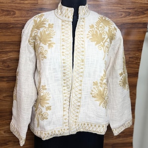 Hand block cotton TNT Jacket, Yellow Block Print, Reversible Boho Coat, Women's Lightweight Layering