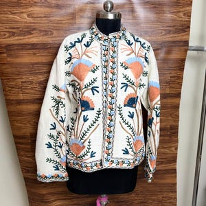 Handmade Quilted Cotton Jacket, Yellow Block Print, Reversible Boho Coat, Women's Lightweight Layering