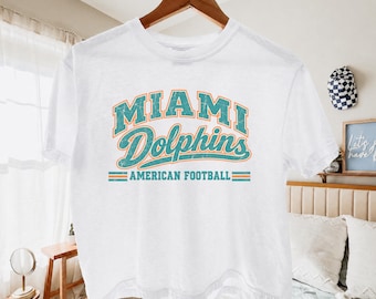 Retro Miami Dolphins Shirt, Vintage Miami Shirt, Football Mom Gift, Dolphins Game Day Apparel, Comfort Colors® Boxy Tee, Sports Fan Gift