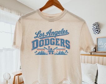 Retro Los Angeles Dodgers Women’s LA Shirt, City Game Day Apparel, Retro Baseball Shirt Sports Mom Gift, Dodgers Fan Comfort Colors Boxy Tee