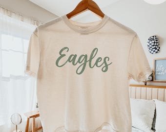 Vintage Eagles Shirt, Retro Atlethic Sports Fan Apparel Comfort Colors® Boxy Tee, Eagles Fan Gift,Game Day Shirt,Football Basketball Fan Tee