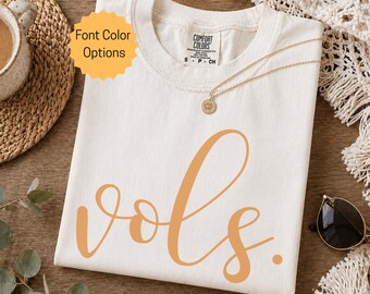 GO Vols Comfort Colors® Orange Tee, Southern Volunteers Game Day Shirt, Vintage Football Fan T-Shirt, Tailgate Outfit, College Game Day Tee