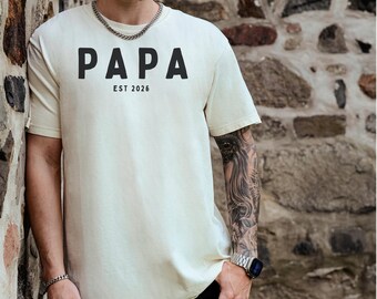 Unique gift for dad, Suprise your Papa EST 2026 Comfort Colors® Father Day, New Dad Gift, Papa Crewneck, Gifts for Husband, Minimalist gift