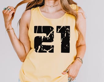 Custom Number Tank Top, Personalized Jersey Style Unisex Crop Top, Custom Sports Number Tee, Birthday Year Tank, Retro Number Gift