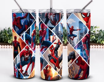 Spiderman-bekerverpakking, superheldsublimatieontwerp, 20 oz kinderbeker