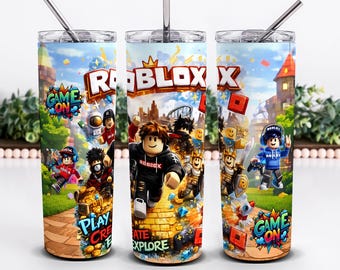 Roblox 20oz Tumbler | Game Tumbler PNG | Tumbler Sublimation Wrap Digital Download