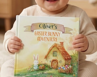 Personalized Easter Bunny Book, Custom Kids Adventure Story, Toddler Spring Gift, Woodland Baby Storybook