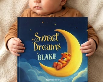 Personalized Bedtime Storybook, Custom Baby Book With Name, Hardback Keepsake Gift, Newborn Toddler Ritual