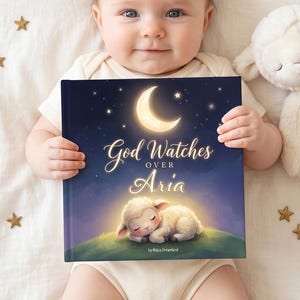 Libro personalizado de bendiciones cristianas para bebés, dedicatoria religiosa para niñas y niños, regalo personalizado para la historia del bautismo.