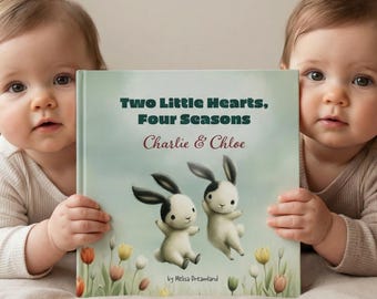 Personalized Baby Book for Twin Boy Girl, Custom Goodnight Story, Newborn Twins Keepsake Gift
