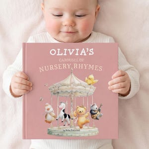 Personalized Children's Nursery Rhymes Book, Baby Girl First Birthday Gift, Keepsake Storybook for Niece