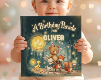 Custom Two Year Old Birthday Book Gift, Personalized 2nd Birthday Present for Girls Boys