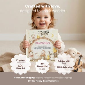 Personalized bedtime story book with custom nursery rhyme verses and name on every page, keepsake gift for first birthday and baby shower, vintage watercolor bear cub storybook illustrations, custom personalized baby book for newborn toddler, bedtime story book with name by Melisa Dreamland