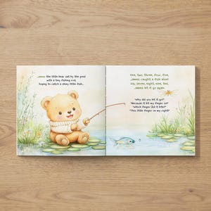 Personalized bedtime story book with custom nursery rhyme verses and name on every page, keepsake gift for first birthday and baby shower, vintage watercolor bear cub storybook illustrations, custom personalized baby book for newborn toddler, bedtime story book with name by Melisa Dreamland