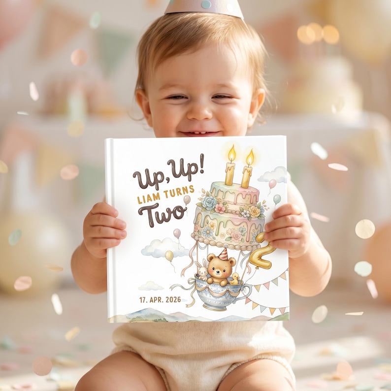 Libros de cumpleaños personalizados para niños, regalo de cumpleaños personalizado para niños y niñas de 2 años. imagen 1