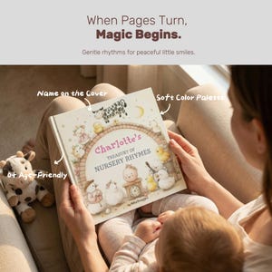 Personalized bedtime story book with custom nursery rhyme verses and name on every page, keepsake gift for first birthday and baby shower, vintage watercolor bear cub storybook illustrations, custom personalized baby book for newborn toddler, bedtime story book with name by Melisa Dreamland