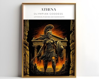 Athena print, Greek Mythology Art