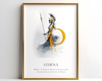 Athena print, Greek Mythology Art