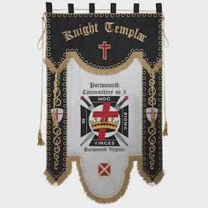 Tempelherreordens kommendörsbanderoll – Portsmouth nr 5, Virginia – broderad display på 9,6 x 12,2 m