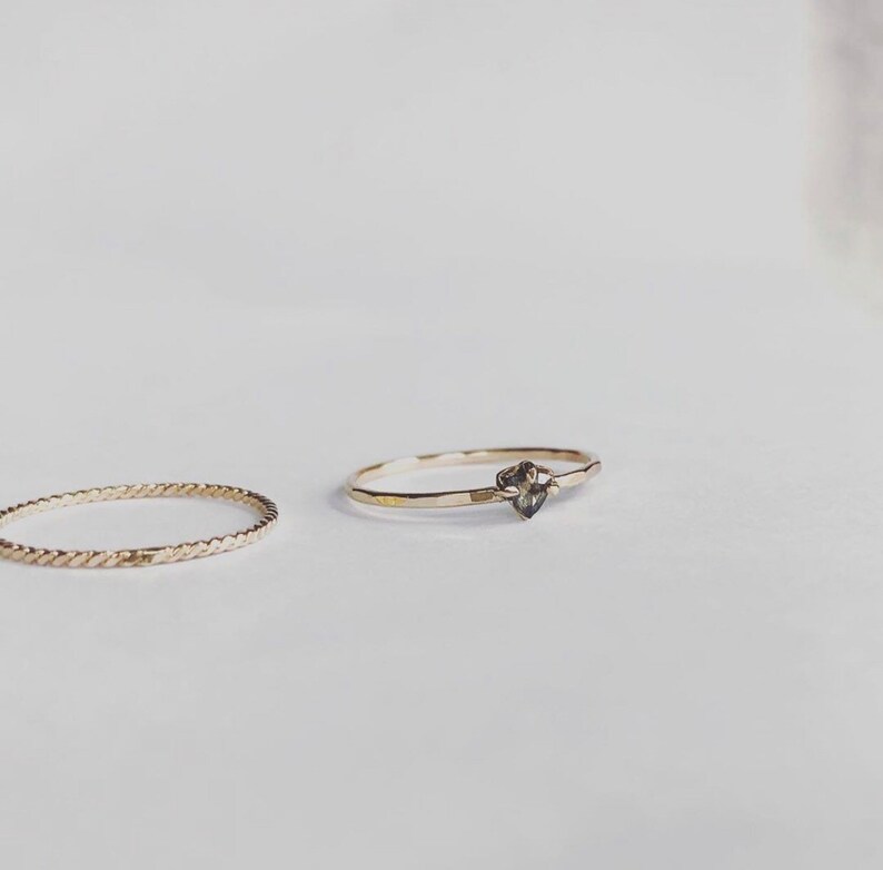 Salt & Pepper Diamond Ring 14k Yellow Gold conflict free Etsy