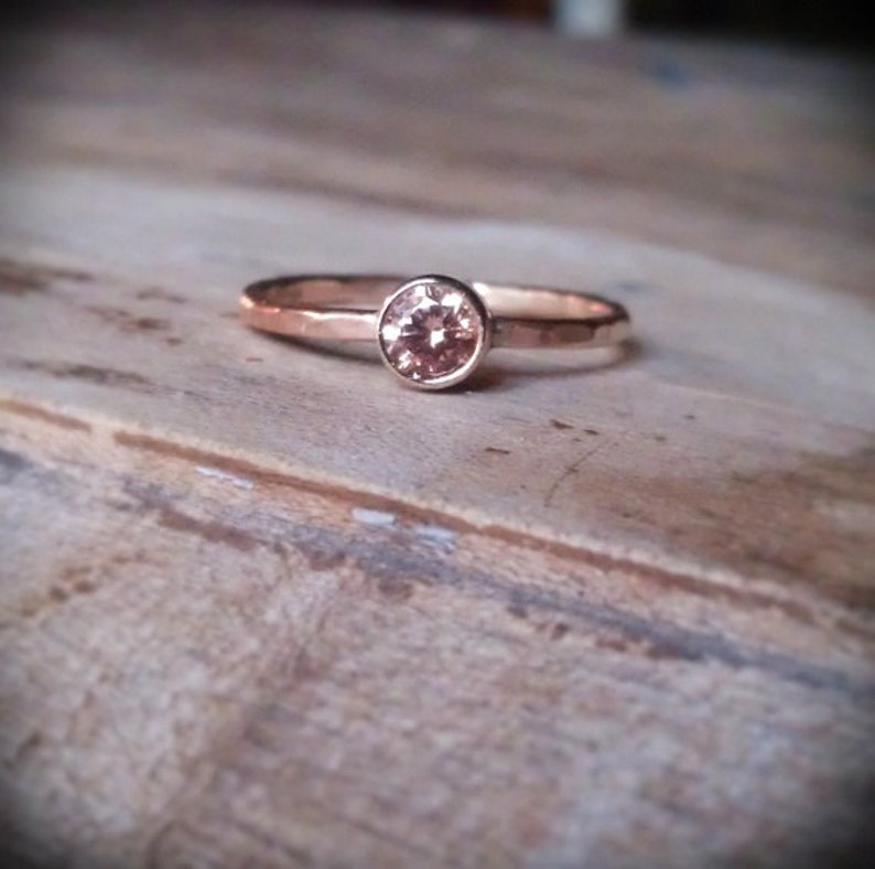 14k gold gemstone stack ring gold filled band engagement Etsy