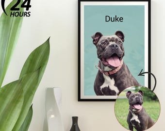Custom Pet Portrait, Hand-Crafted Animal Art (Digital Download)