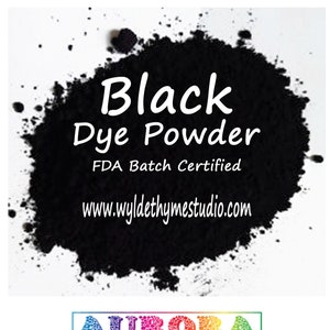 Black - Batch Certified Dye | Black Water Soluble Dye | Bath Bomb Dye | Soap Dye | Craft Dye | FDA Premium Color Dye | Aurora Dyz