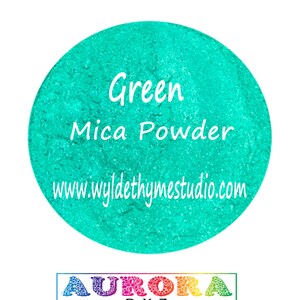 Green Mica Powder - Mica Powder | Bath Bomb Dye | Soap Dye | Craft Dye | Green Mica | Premium Dye | Concentrated Dye | Aurora Dyz Mica