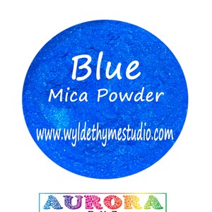 Polvere di mica blu - Colorante solubile in acqua / Colore bomba da bagno / Colore sapone / Mica artigianale / Polvere minerale / Mica aerografo / Mica cosmetica / Colorante