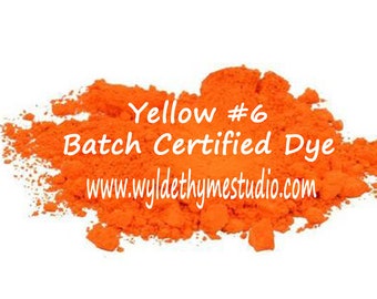 Yellow 6 - Batch Certified Dye | Water Soluble Dye | Bath Bomb Dye | Soap Dye | Craft Dye | Premium Colorant | FDA Premium Dye | Aurora Dyz