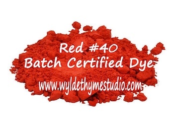 Rojo 40 - Tinte certificado por lotes / Tinte soluble en agua / Tinte de bomba de baño / Tinte de jabón / Tinte artesanal / Colorante de bomba de baño / Tinte premium FDA / Aurora Dyz