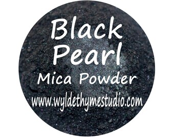 Black Pearl Mica Powder - Black Bath Bomb Color | Soap Color | Craft Mica | Mineral Powder | Airbrush Mica | Cosmetic Mica | Colorant