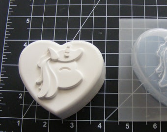 Unicorn Heart Mold - Plastic Mold for Bath Bombs | Soap Mold | Resin Mold | Craft Mold | Bath Bomb Mold | Plastic Unicorn Bath Bomb Mold