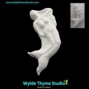 Sea Siren Mold - 7.00&quot;  Plastic Mold | Soap Mold | Resin Mold | Craft Mold | Bath Bomb Mold | Mermaid Mold | Chocolate Mold | Plaster Mold