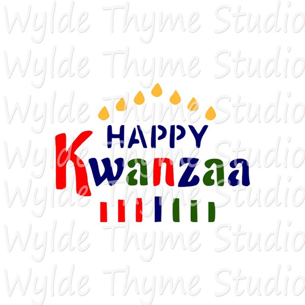 Happy Kwanzaa Stencil, Craft Stencil, Airbrush Stencil, Cookie Stencil, Bath Bomb Stencil, Kwanzaa Celebration Stencil, Kwanzaa Template