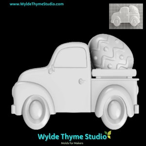 Old Fashioned Truck Easter Egg Mold  - Plastic Mold for Bath Bombs | Soap Mold | Resin Mold | Craft Mold | Plaster Mold | Easter Mold