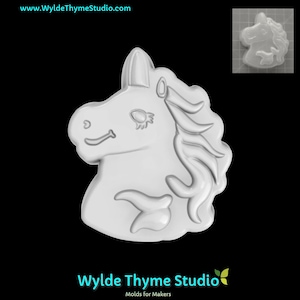 Unicorn Silhouette Mold - 2.80&quot; Plastic Mold | Craft Mold | Soap Mold | Craft Mold | Chocolate Mold | Bath Bomb Mold | Treat Mold