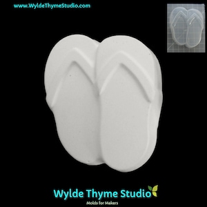 Flip Flops Sandal Mold - 3.50&quot; Plastic Mold | Soap Mold | Resin Mold | Craft Mold | Bath Bomb Mold | Plaster Mold | Chocolate Mold