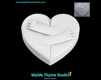 Hugs Heart Mold  - Plastic Mold for Bath Bomb | Soap Mold | Resin Mold | Craft Mold | Plaster Mold | Valentine Mold | Treat | Hugs and Kiss