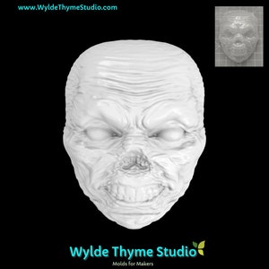 Zombie Face Mold - 3.50&quot; Chocolate Mold | Bath Bomb Mold | Soap Mold | Resin Mold | Craft Mold | Plaster Mold | Craft Mold | Halloween Mold