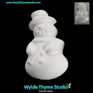 Snowman Mold - 4.70&quot; Bath Bomb Mold | Chocolate Mold | Soap Mold | Resin Mold | Craft Mold | Treat Mold | Plaster Mold | Snowman Mold