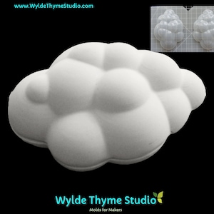 Cloud 2 Piece Mold  - Plastic Mold for Bath Bombs | Soap Mold | Resin Mold | Craft Mold | Plaster Mold | Bath Bomb Mold | Round Bath Bomb