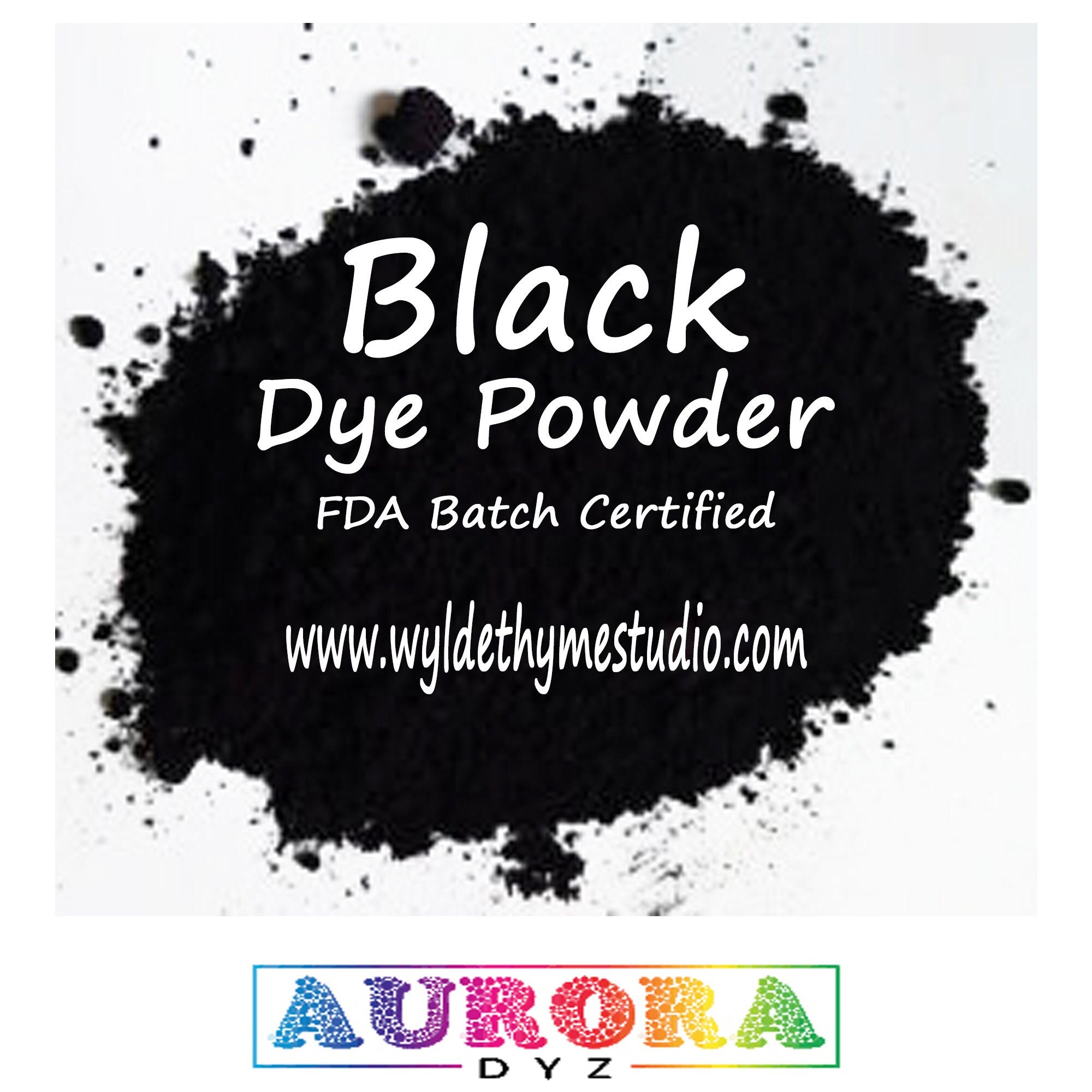 Black - Batch Certified Dye | Black Water Soluble Dye | Bath Bomb Dye |  Soap Dye | Craft Dye | FDA Premium Color Dye | Aurora Dyz