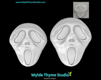 Scream Mask Mold - Craft Mold | Soap Mold | Resin Mold | Chocolate Mold | Bath Bomb Mold | Plaster Mold | Halloween Mold | Horror Movie Mold