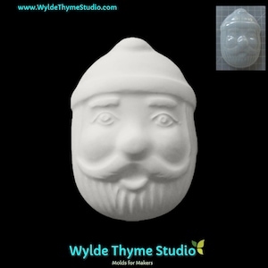 Lumberjack/Santa Face Mold - 4.30&quot; Plastic Mold | Soap Mold | Resin Mold | Craft Mold | Bath Bomb Mold | Chocolate Mold | Christmas Mold